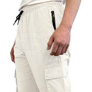 Custom XL Size Summer Casual <b>Work</b> <b>Trousers</b> Quick Dry Cargo Pants Mid <b>Elastic</b> <b>Waist</b> Flat Front Straight Design for 100% Cotton - Product Image 6
