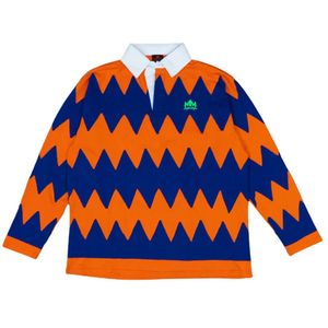 Chemise de rugby à manches longues en coton, polo à motif en zigzag, vêtements de sport décontractés, coupe ample, chemise d'entraînement pour hommes et femmes, unisexe - Product Image 1