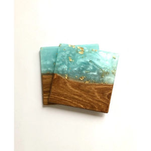 Vintage Decorative Square <b>Drink</b> <b>Coasters</b> Wholesale Handmade Resin And Wood <b>Coaster</b> Set <b>For</b> Home And Hotel Supply Factory Price - Product Image 3
