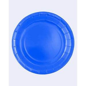 Assiettes en papier bleues Party Love 23 cm jetables pour fêtes, sac de 12 pièces - Product Image 1
