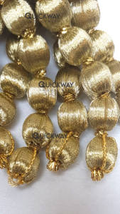 Borla Decorativa Hecha a Mano con Cuentas y Flecos de Bellota, Borla Dorada para Vestimentas, Iglesia, Moda y Venta al por Mayor - Product Image 5