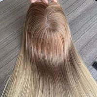Nouveau en stock, couleur 7x8 8x8, toupet en soie, 100% cheveux humains vierges européens non traités, toupet en soie, trame tissée à l'arrière
