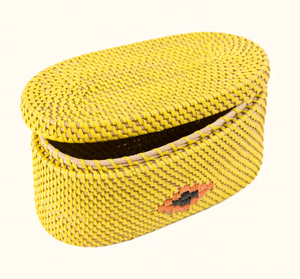 Panier de rangement en rotin jaune simple et écologique Sisu Handicraft avec poignée, multi-usages pour l'utilisation alimentaire - Product Image 5
