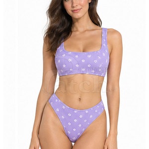 Ensemble de bikini haut de gamme pour femme, maillot de bain deux pièces, imprimé personnalisé, tissu extensible, bas élégant, vêtements de plage, collection de maillots de bain pour les vacances à la plage - Product Image 5