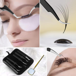 Private Label <b>Beauty</b> <b>Tools</b> Stainless Steel <b>Eyelash</b> Tweezers Set with Perfect Grip Custom Logo Customizable Size & Color - Product Image 6