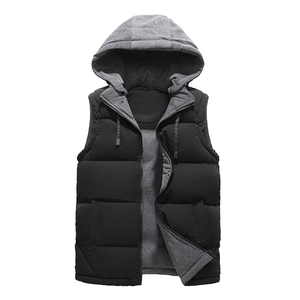 Men's Sleeveless Puffer Vest Warm Hooded Winter Gilet <b>with</b> Zipper Closure and Soft <b>Fleece</b> <b>Lining</b> for Cold Weather - Product Image 1