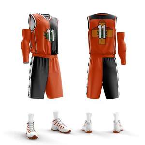 Conjunto de uniforme de baloncesto personalizado de alta calidad logotipo bordado cosido Reversible conjunto de pantalones cortos de baloncesto - Product Image 1