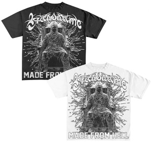 Ropa de calle con estampado Dtg personalizado, camiseta en blanco con gráfico, ropa de talla grande para hombre, camiseta de gran tamaño Vintage personalizada para hombre - Product Image 6