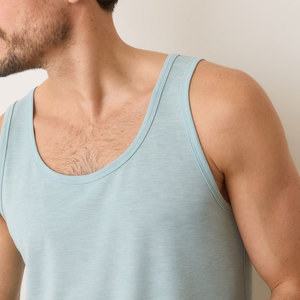 Débardeur d'été en coton respirant avec logo personnalisé pour hommes grande taille sans manches OEM adapté aux commandes de marque de distributeur Gymwear - Product Image 2