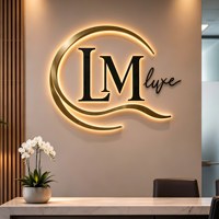 Enseigne personnalisée Lc, lettres rétroéclairées, enseigne LED personnalisée pour entreprise, lettres en relief pour enseigne lumineuse LED personnalisée pour bureau