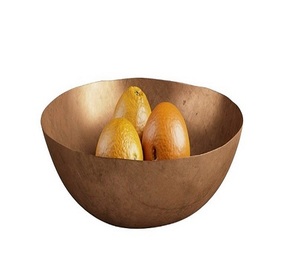Exclusivo Cuenco de Metal Indio Hecho a Mano con Acabado Martillado, Elegante y Clásico, para Servir Frutas o Alimentos en la Mesa - Product Image 1