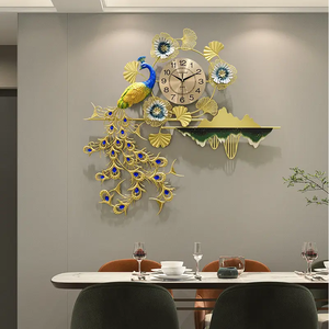 Lá kim loại đồng hồ treo tường sáng tạo trang trí nhà hiện đại sang trọng đồng hồ treo tường cho phòng khách văn phòng cửa hàng trang trí - Product Image 2