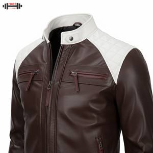 Veste en cuir d'hiver pour homme personnalisée authentique, style bombardier, moto, fermeture éclair, imperméable, coupe-vent, cuir PU de haute qualité - Product Image 5