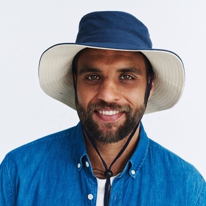 Sombrero de pescador para senderismo y aventura, venta al por mayor, de alta calidad, con correa para la barbilla y cierre de cordón, material de algodón, cómodo, elegante, de ala ancha, para hombre - Product Image 2