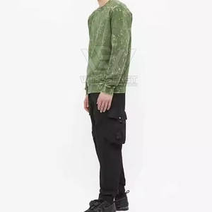 Calidad superior de moda de los hombres de lavado ácido sudadera básica transpirable lavado ácido sudadera - Product Image 4