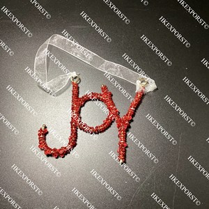 Adornos colgantes de amor y alegría de Navidad hechos a mano, decoraciones festivas navideñas con cuentas multicolores, decoración de Navidad artesanal única - Product Image 3