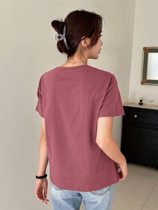 พิมพ์สบายๆระบายอากาศเสื้อยืดผู้หญิงผ้าฝ้าย 100% เสื้อยืดผู้หญิง O คอธรรมดาแขนสั้นสาเหตุเสื้อ T - Product Image 2