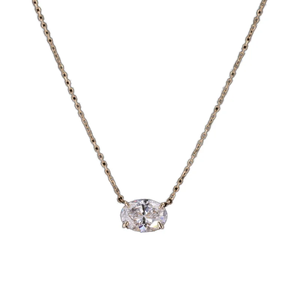 Collier en or massif 14 carats avec diamant ovale solitaire de 2 carats, cadeau parfait pour une fête ou un anniversaire pour elle, pendentif en diamant de laboratoire - Product Image 4