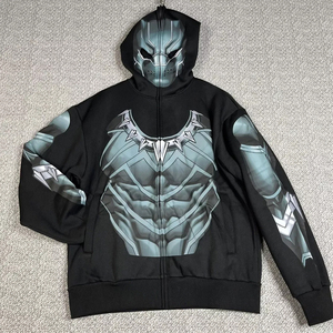 Sudaderas con capucha y cremallera completa personalizables para hombres y adultos, diseño de gran tamaño para la máxima comodidad, impresión por sublimación hecha de poliéster de manga completa - Product Image 2
