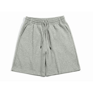 Nouveau design Logo personnalisable motif unisexe 280 g/m² soie de lait short décontracté à cordon pour hommes - Product Image 2