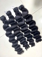 Extensions de cheveux humains Remy de haute qualité du Vietnam, double trame, double densité, pointes profondes, couleur noire, plusieurs coloris disponibles