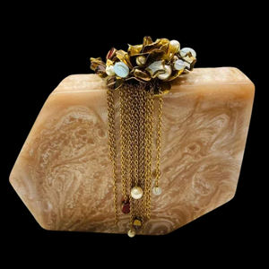 Stylish Women's Resin <b>Clutch</b> with Embroidery Waterproof & Nightlight-Trendy Evening Party Wear Purse - Product Image 1