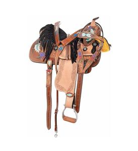 Plumas de cuero premium más vendidas, tachuelas occidentales hechas a mano, sillín inglés, estilo de carreras y equitación - Product Image 1