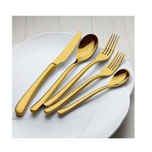 Top vendedor indio profesional Acero inoxidable plateado con mango plano de madera juego de utensilios de cubiertos - Product Image 5