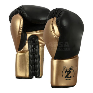 Gants de boxe avec logo personnalisé de haute qualité Nouveau design Gants de combat à lacets en cuir-Vente en gros à des fins d'entraînement - Product Image 2