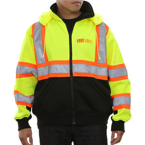 Chaqueta de Seguridad Impermeable de Alta Visibilidad con Capucha y Tiras Reflectantes, Abrigo de Trabajo Resistente para Construcción e Industria - Product Image 1
