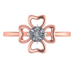 Anillo de compromiso de diamante chapado en oro rosa de 14 quilates de alta calidad superior Diseño elegante para boda y aniversario Certificado IGI - Product Image 3