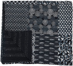 ผ้านวม Kantha ผ้าไมโครไฟเบอร์เย็บปะติดปะต่อกันขนาดคิงไซส์คุณภาพระดับพรีเมียม - Product Image 5