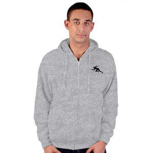 Sudadera con capucha y cremallera de felpa francesa para hombre, talla XS, diseño bordado, forro ecológico antiarrugas, color liso, con etiqueta personalizada - Product Image 1