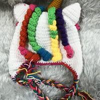 Gorro de Unicornio de Ganchillo de Alta Calidad, Lindo Gorro de Punto con Forma de Animal para Bebé, Niño o Niña, para Otoño o Primavera, Estilo de Dibujos Animados