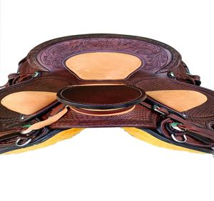 Sillín de caballo hermoso hecho a mano Western Wade con árbol de madera de cuero genuino y estribo de aluminio disponible en 15 ",16",17" - Product Image 4