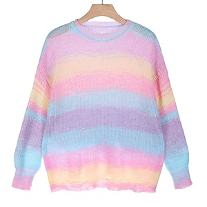 เสื้อสเวตเตอร์สวมหัวคอกลมผ้าขนแกะสำหรับผู้หญิงใส่ให้ความอบอุ่นในฤดูหนาวโลโก้หน้าจากโรงงาน OEM ออกแบบได้ตามต้องการ - Product Image 4