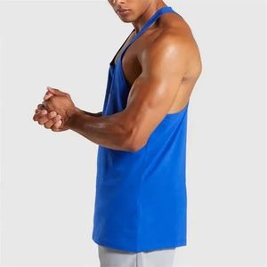 Camiseta sin Mangas Azul para Hombre, Cuello en V, Tejida, Color Sólido, Transpirable, Estilo Casual, Mejor Calidad - Product Image 4