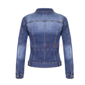 Veste en jean personnalisée pour femmes, veste de mode décontractée et respirante pour femmes, veste à manches longues avec plusieurs poches pour dames - Product Image 3