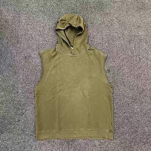 Débardeurs pour hommes sur mesure, grandes tailles, sweats à capuche sans manches d'hiver, technique de teinture unie, approvisionnement - Product Image 2