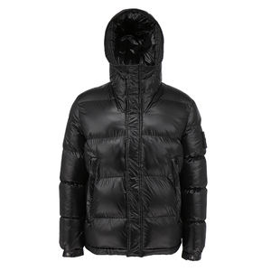 Chaquetas de burbujas de viento negras para hombre, chaqueta acolchada con bolsillos interiores, cremallera personalizada - Product Image 6