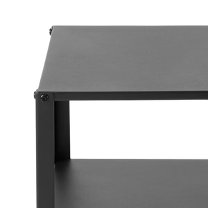 Table d'appoint en métal noir robuste certifiée ISO avec deux étagères de rangement Qualité d'exportation, options de taille personnalisée disponibles - Product Image 3