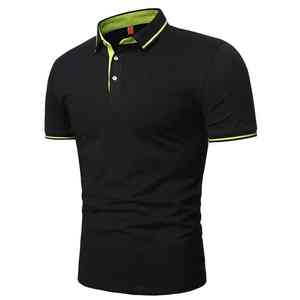 T-shirt polo durable à conception personnalisée pour hommes, décontracté, col en O avec manches courtes, tricoté vierge, teint uni, 20 pièces avec impression de logo - Product Image 5