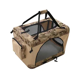 2023 New Product Dog Travel Crate with Strong Steel Frame,Collapsible Pet Crate,Portable Dog Crate for Large Cats & Small Dogs
