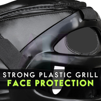 Casque intégral en cuir de haute qualité pour l'entraînement de boxe - Léger, respirant, durable, design réglable