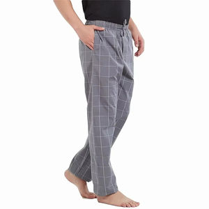 Pantalones Casuales de Franela a Cuadros para Hombre, Más Vendidos, con Diseño de Cintura con Cordón Ajustable Personalizable - Product Image 3