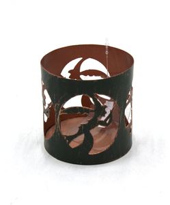 Votivo redondo de hierro de alta calidad con soporte, tarro de vela de nuevo diseño de Color antiguo negro para decoración de sala de estar hecho a mano - Product Image 2