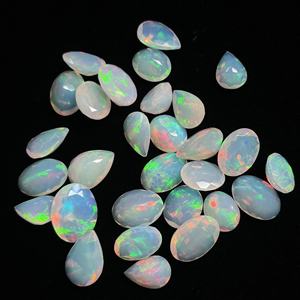 Ópalo etíope Natural de tamaño de 2 a 5 quilates, Ópalo multicolor, piedra preciosa de corte de pera ovalado redondo facetado para fabricación de joyas AAA - Product Image 2