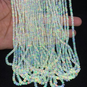 Perles rondes en opale d'Éthiopie en pierre naturelle, blanches, pour stylos, certifiées par un tiers, prix de gros - Product Image 1