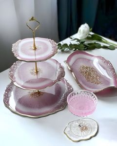 SHOWCASE RELATED DISPLAY HANDMADE DIY 3 Tier Round Shape Fruit Tray Epoxy <b>Mold</b> Tea Tray Table <b>Silicone</b> <b>Mold</b> for Resin Arts - Product Image 4