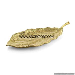 Nouveau Design moderne feuille d'or bol décoratif fruits bols de service feuille décoration bols en métal pour la maison ustensiles de cuisine accessoires - Product Image 4